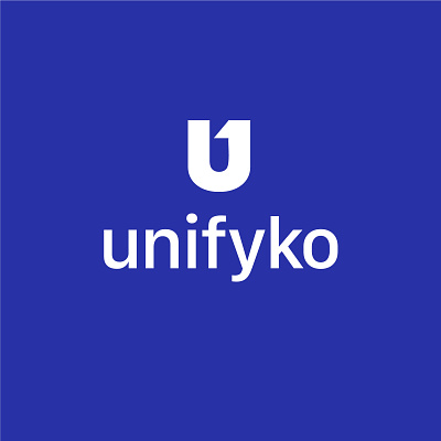 Unifyko (cv4) blue background brand brand design brand identity branding custom logo design graphic design logo union