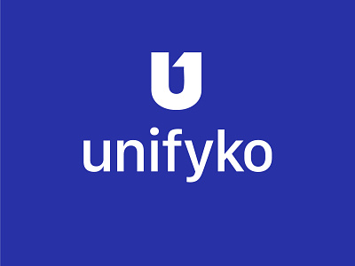 Unifyko (cv4) blue background brand brand design brand identity branding custom logo design graphic design logo union