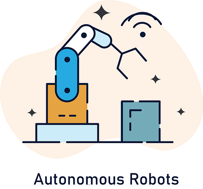 Autonomous Robots icon set color autonomous robots design graphic design icons set illustration logo typography vector