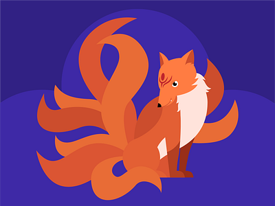 Kitsune cute fox adobe ai drawing fox graphic design illustration illustrator kitsune vector