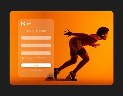 Fitness Sign-up Form | #Daily UI 001 branding design figma fitness graphic design orange sign up sport ui uiux