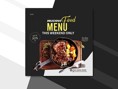 Food Poster Design banner delicious food food food banner food poster food social media graphic design post poster