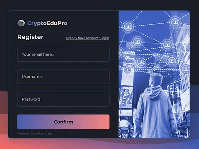 CryptoEduPro Register Form ui