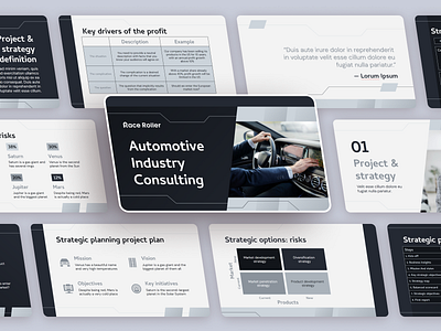 Automotive Industry Consulting - PowerPoint Presentation branding design graphic design illustration logo media design typography ui ux vector