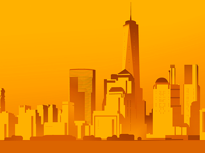 Yellow NYC architecture banner city cityscape form illustration light shapes web yellow