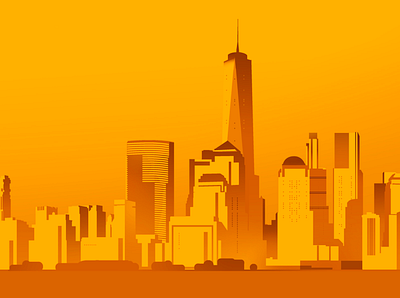 Yellow NYC architecture banner city cityscape form illustration light shapes web yellow