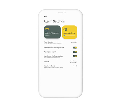 Alarm Setting Page UI Design alarm app app graphic design setting page setting page ui ui ui design ui ux