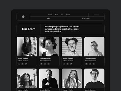 Team page — Clonify clean crew design figma landing page members team ui ui kit ux web web design