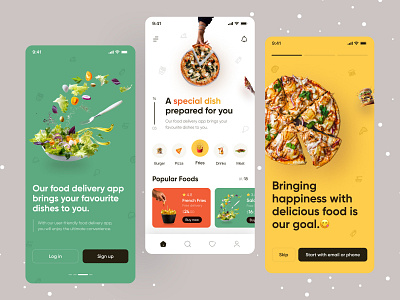 Food Delivery App UI branding design graphic design illustration logo media design typography ui ux vector