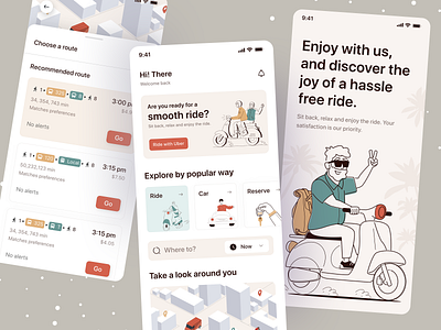 Ride Sharing App branding design graphic design illustration logo media design typography ui ux vector