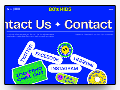 80s KIDS - Website Footer Design branding design fashion footer graphic design landing page ui web design website