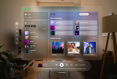 DailyUI 009 - Music Player 100daysofui dailyui music player spotify ui virtual reality vr