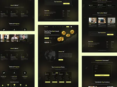 EverHyip - Investment Platform agent ai case study creative crypto dark design fintech homepage investing knehad24 landing landing page product service startup trading ui ux website ui design