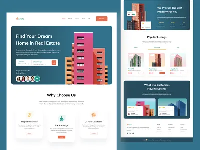 Real Estate Website Design 3d branding building business clean ui design graphic design home housing landing page minimal properties property management real estate real estate agency real estate agent realestate realestatelife ui web