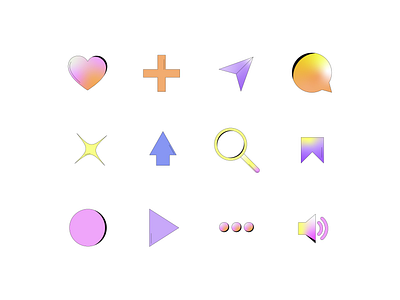 Instagram icons bubble gradient heart iconography icons iconset illsutration instagram line set sound system
