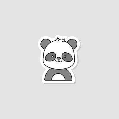 Panda Sticker 2d 3d adobe animal animation artwork black cool design drawing fun graphic design illustration illustrator panda sticker teddy