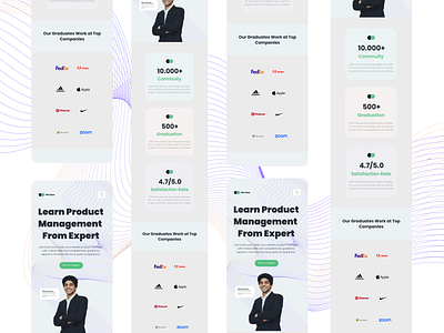 PM Class Bootcamp Landing Page (Mobile Version) figma landing page product management ui design website