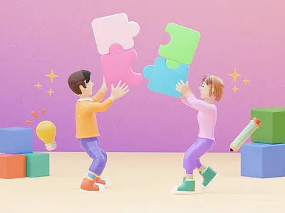 Unite for Thriving Together 3d 3d illustration blender branding cool design graphic design illustration logo ui