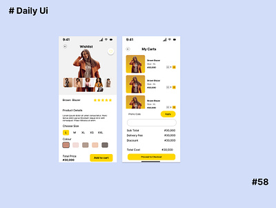 Add to cart page design ui