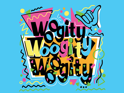 Woogity Woogity Woogity Lettering 1980s 1990s colorful custom lettering design energetic font graphic design hand drawn hand lettering illustration illustration art lettering nostalgic retro type typography vibrant vintage woogity