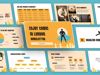 Enjoy Comic in London Newsletter branding design graphic design illustration logo media design typography ui ux vector