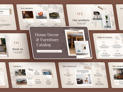 Home Decor & Furniture Catalog - PowerPoint Presentation branding design graphic design illustration logo media design typography ui ux vector