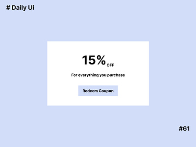 Redeem coupon UI design design ui