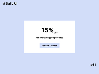 Redeem coupon UI design design ui