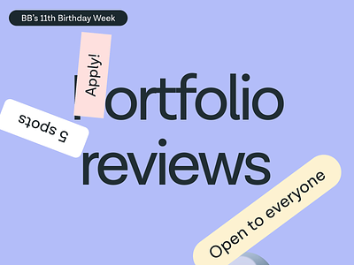 Free Portfolio Reviews by BB animation bb agency design design portfolio motion graphics personal website portfolio product design review ui ux web design