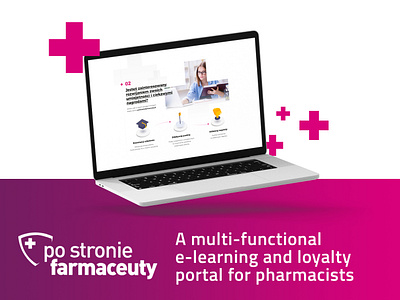 Po Stronie Farmaceuty - Loyalty portal application backend coding design graphic design intersynergy laptop medical mockup pharmacy platform software house ui ux website