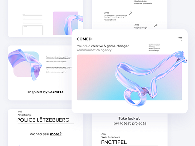 Agency Website creative design digital agency gradient iridescent shape webdesign website