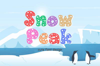 Snow Peak Cute Font>>https://creativemarket.com/Ruddean2109 craft font cute font design display font font fun font funny font graphic design handwriting snow font typography
