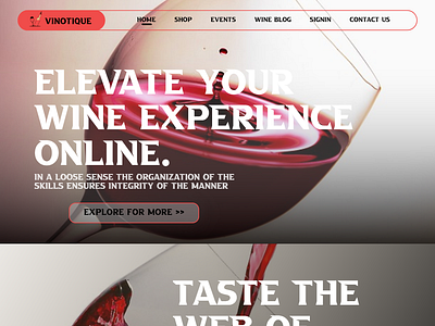 Vinotique - Your Online Wine Store branding graphic design logo design software design ui ux web design web ui web ux