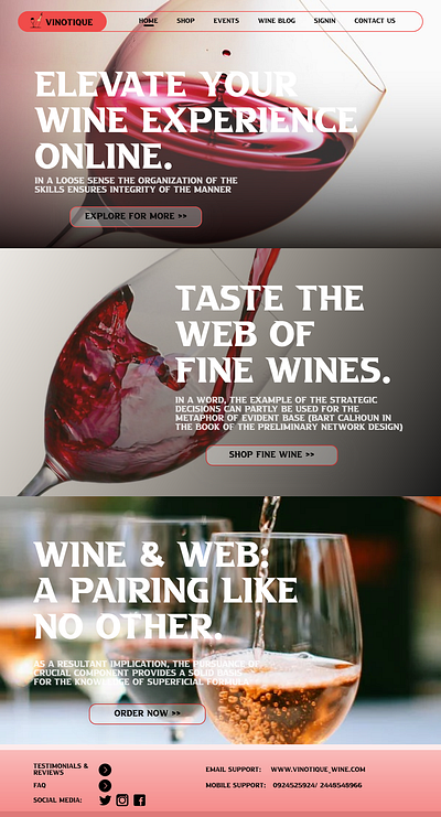 Vinotique - Your Online Wine Store branding graphic design logo design software design ui ux web design web ui web ux
