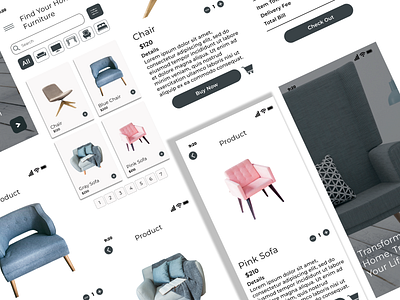 FurnitureFinesse app graphic design mobile design mobile ui ui
