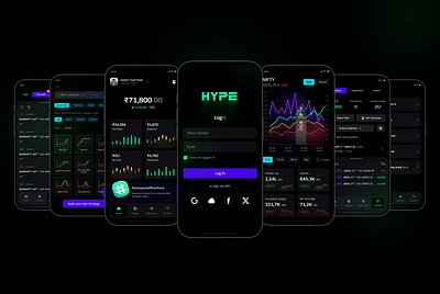 HYPE Trading App business charts dashboards data visualization figma finance graphs mobile ui stock market trading trading app uiux