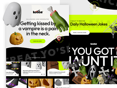 Mocktober 2023 - Kooba Halloween Jokes Generator halloween halloween challenge mocktober ui ui design user interface web web design website