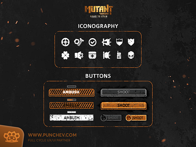 Mutant Year Zero: Road to Eden branding design gui icons illustration interface logo punchev ui ux