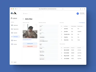 Company Employee details - Dashboard admin company dashboard employee details invoices