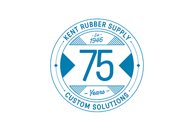 Kent Rubber Anniversary Badge anniversary badge branding design logo
