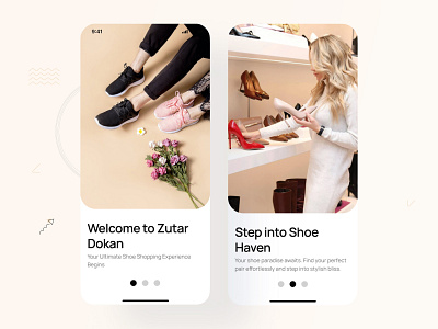 Shoes app Onboarding page app design graphic design illustration minimal onboarding page ui ui design ui elements usability user interface ux ux design tools ux research vector visual design