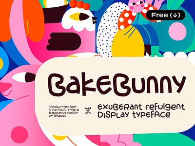 Bake Bunny Font cheerful cute display download font free freebie fun pixelbuddha playful typeface typography