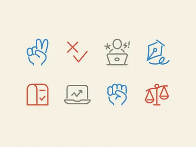 Pixi Line Icons — Politics design icon icon set icons illustration line pixi political politics ui vector vote voting