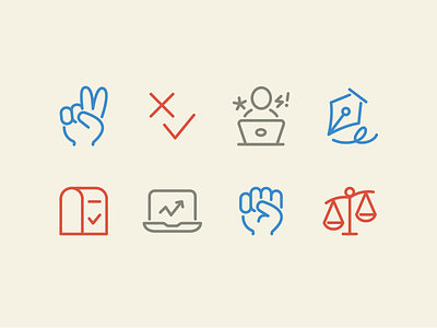 Pixi Line Icons — Politics design icon icon set icons illustration line pixi political politics ui vector vote voting