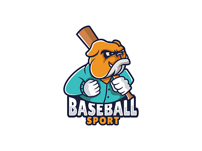 Baseball Bulldog Logo Vector Design Template baseball branding bulldog design dog graphic design illustration logo logos vector
