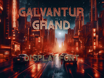 Galvantur Grand display font capital letters capitals caps decorative type display type font futuristic graphic design heading headline poster sans sansserif title type typeface typography uppercase