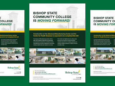 Bishop State | Moving Forward Ad ad ad campaign adveristing brand branding building college content design graphic design green layout logo magazine magazine ad page layout print print design university