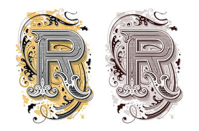 R dropcap calligraphy design hand lettering lettering logo logotype type typography