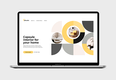 Capsule Interior Design Studio Concept. Web UI animation design ecommerce graphic design homepage minimalist ui ux web