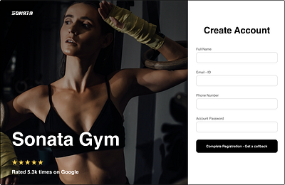 Gym Website Account Creation - Sign Up branding design gym sign up ui ux web design web design agecny